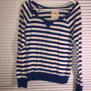 Hollister blue and white striped shirt